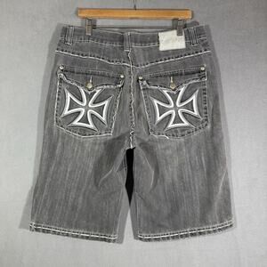 Ablanche Gray Denim Shorts Mens 38 West Coast Choppers Jorts Gothic Y2K Jean